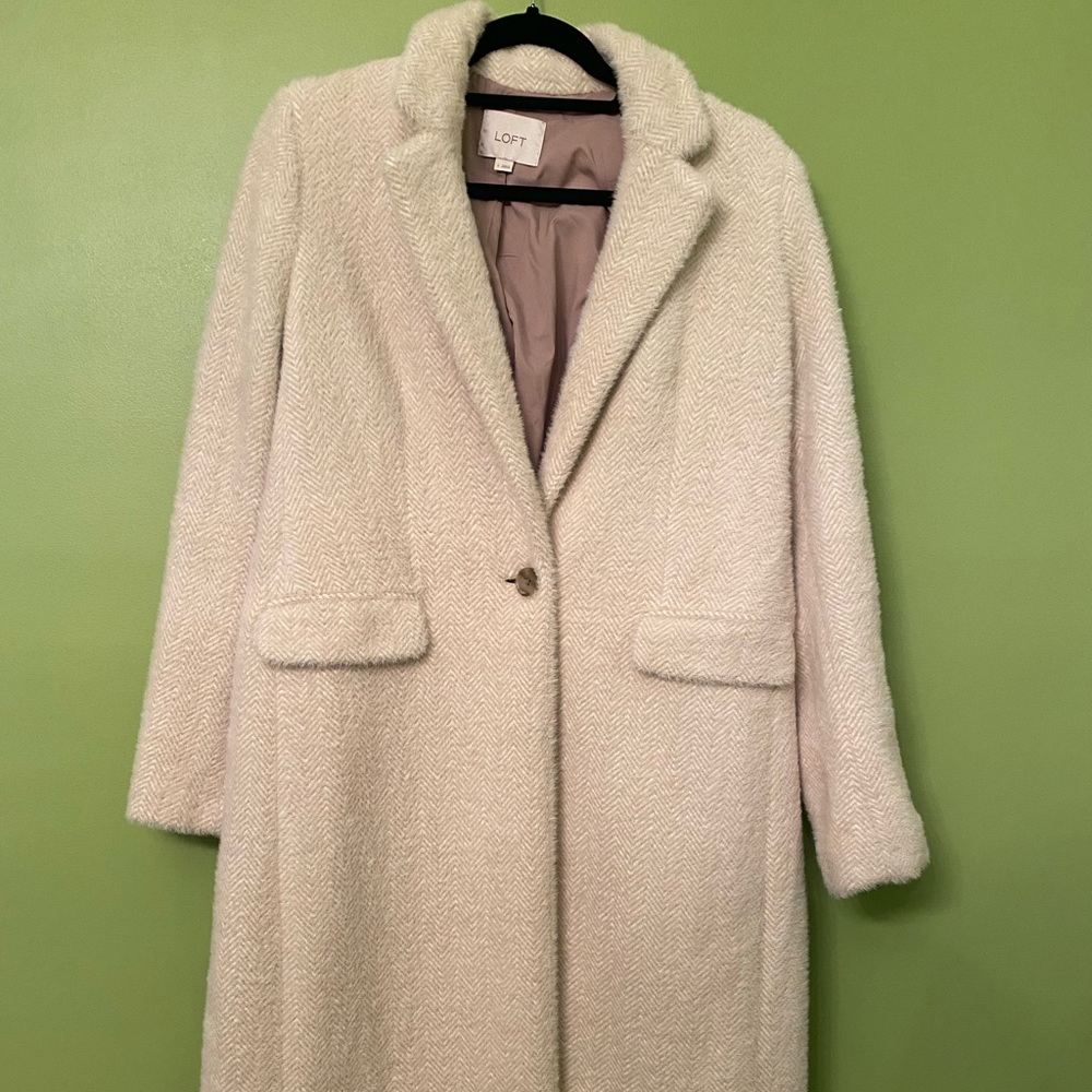 LOFT Cream Dress Coat - Size Small